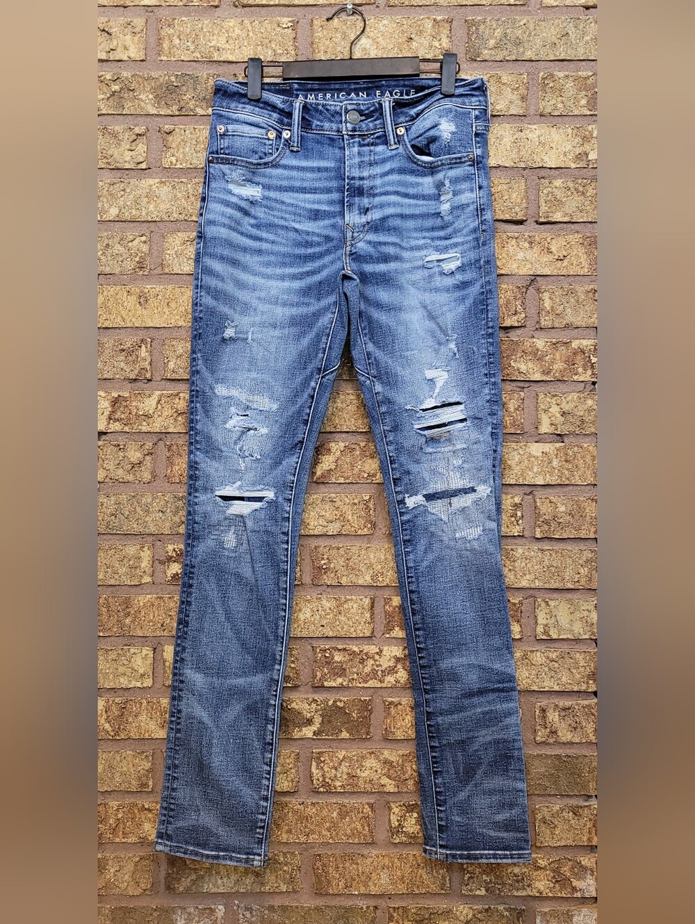 American Eagle Move Free Slim Distressed Denim Jeans Size 30 AirFlex Stretch